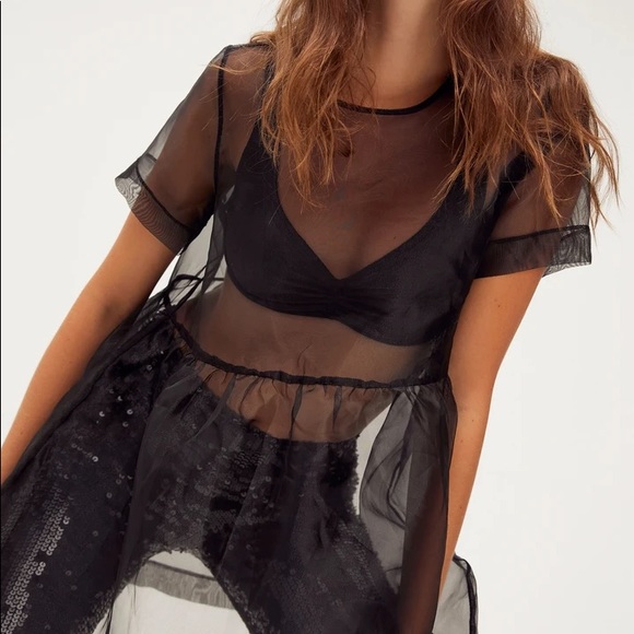 NWT! FREE PEOPLE Black Rhiannon Soft Bra Large - Picture 4 of 4